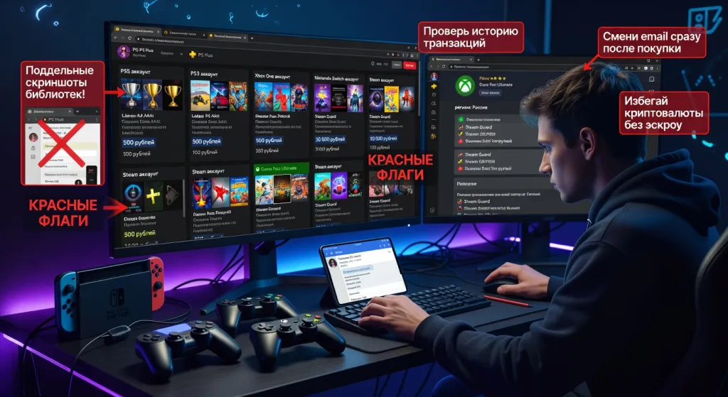 Покупка игровых аккаунтов: как безопасно подобрать и купить PS5, PS3, Xbox One, Nintendo Switch и Steam-аккаунты